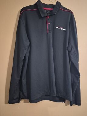 Atlanta Falcons Black Long-Sleeve Polo with Red Piping - Nike XL